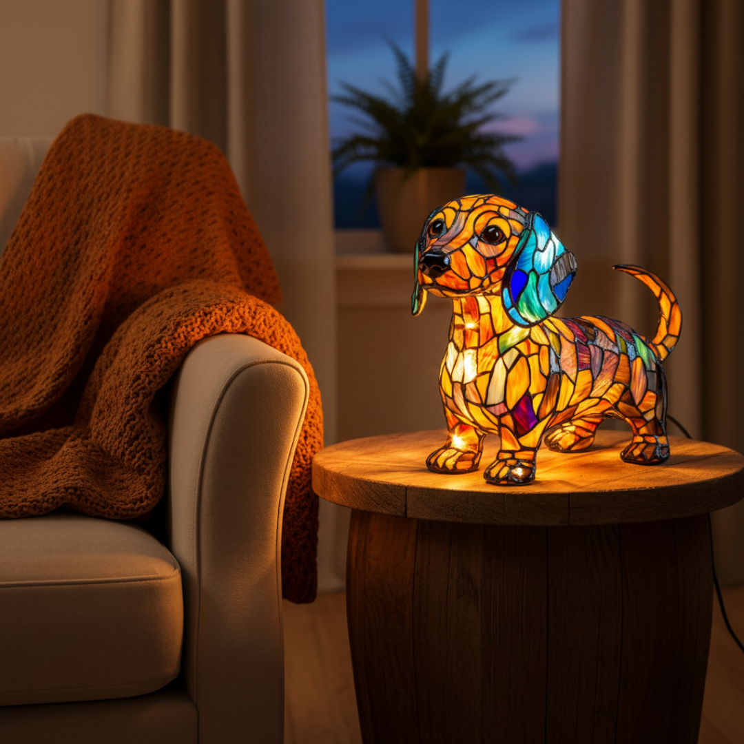 Luminária Artesanal – Radiância Dachshund (Salsicha) Dog