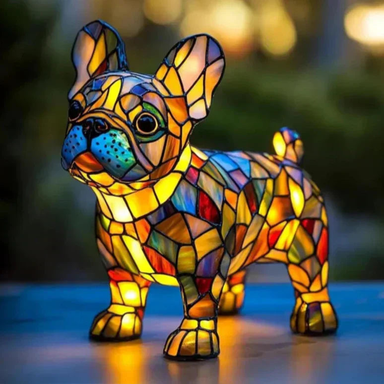 Luminária Artesanal – Amelie The Bulldog Francês Of Brilho Suave